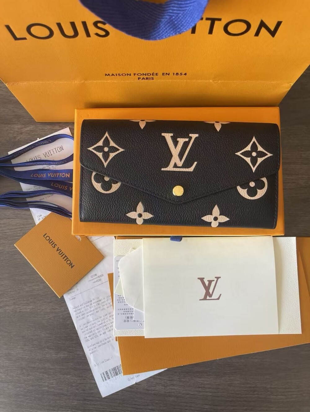 Louis Vuitton Emilie Monogram Empreinte Bicolor Long Wallet